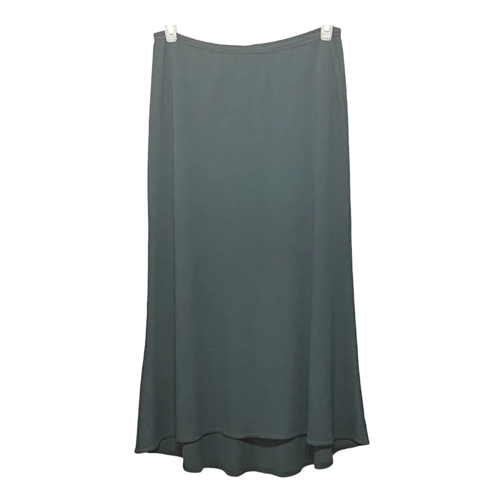 Bryn Walker Wool Skirt Muted Black Large Pull-On Midi/Maxi Classic Minimalist